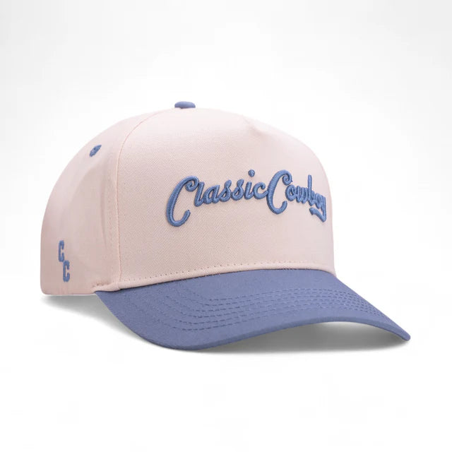 Classic Trucker Hat - Blue/White/Blue Mesh Back, Adjustable Strap, One Size Fits Most