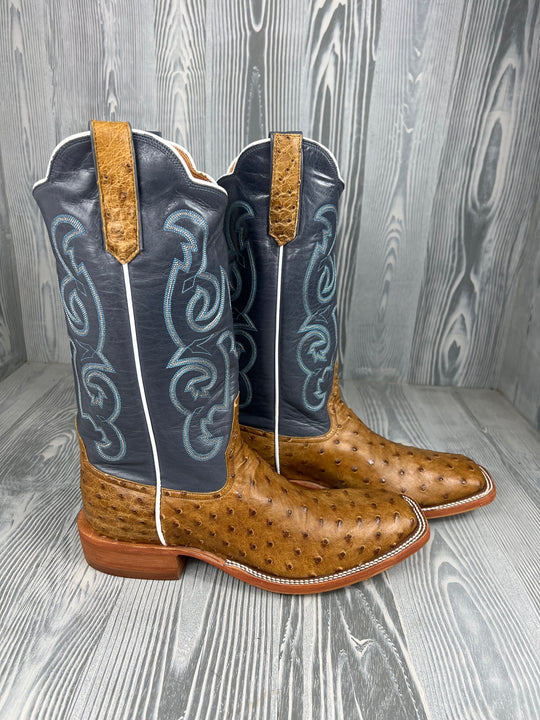 Men's Rios of Mercedes Antique Saddle MD FQ Ostrich with 13" Slate Calf Tops