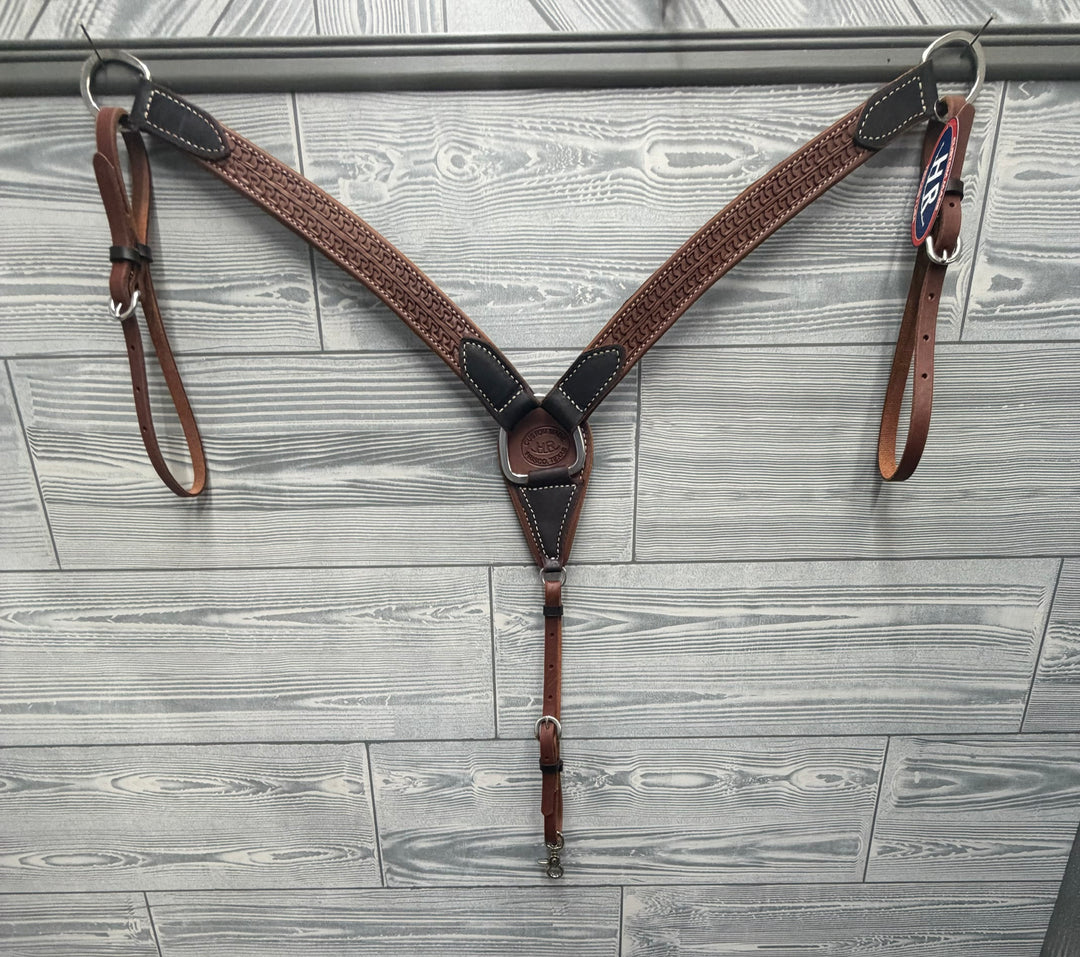 HR Saddles & Tack 3" Breast Collar Running W Hot Oil 6041-RW