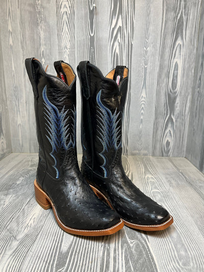 Men's Rios of Mercedes Black Full Quill Ostrich with 13" Black Kidskin