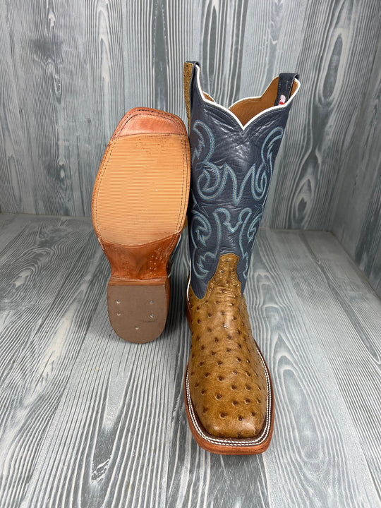 Men's Rios of Mercedes Antique Saddle MD FQ Ostrich with 13" Slate Calf Tops