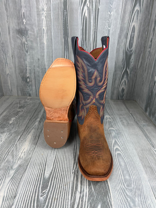 Men's Rios of Mercedes Saddle Elk Butt with 13" Blue Slate Calf Skin Tops - Style 104