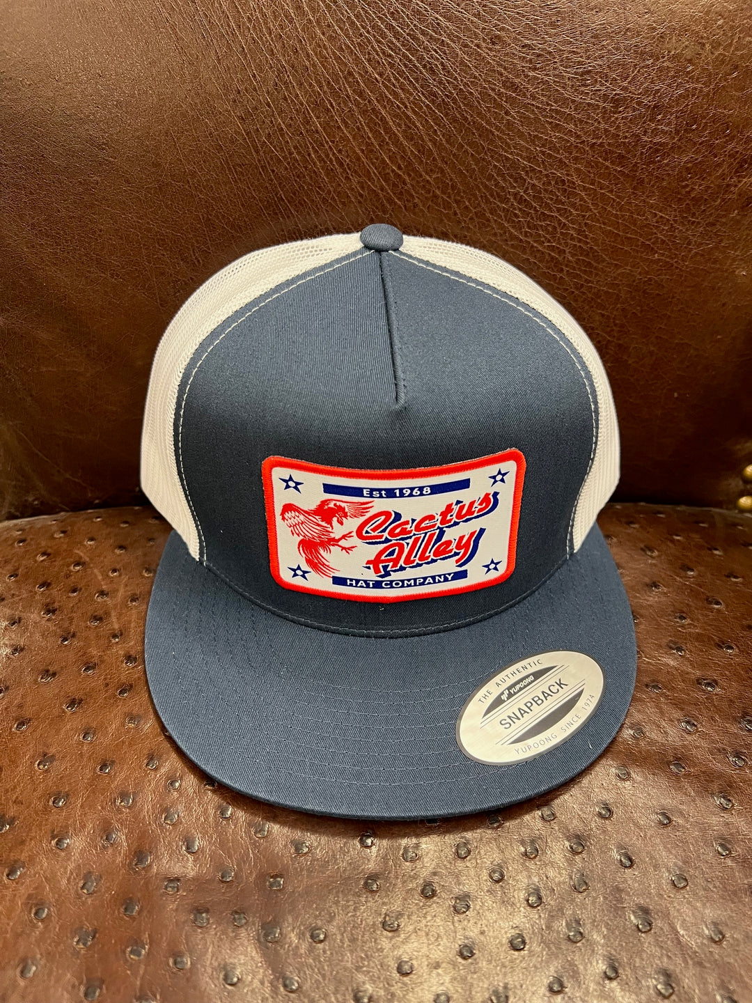 Cactus Alley 5 Panel Navy/White Back Snapback Red Rooster Patch