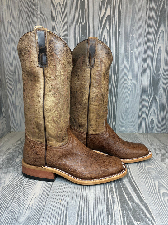Anderson Bean Kango Tobac Bruciato Autruche lisse pour hommes avec hauts Mad Dog ivoire de 13 po