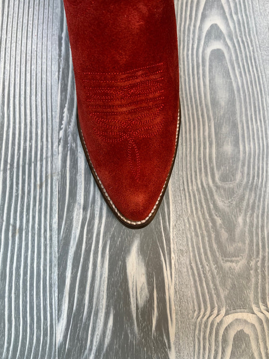 Macie Bean "Drop It Like It's Hot" Red Suede with 15" Rodeo Red Tops - M5238
