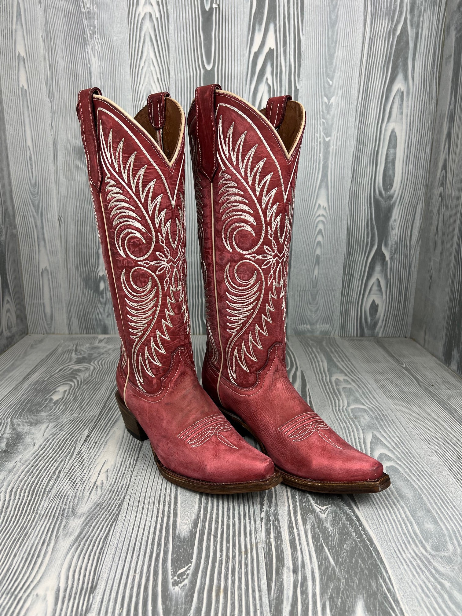 Corral tall red boots best sale