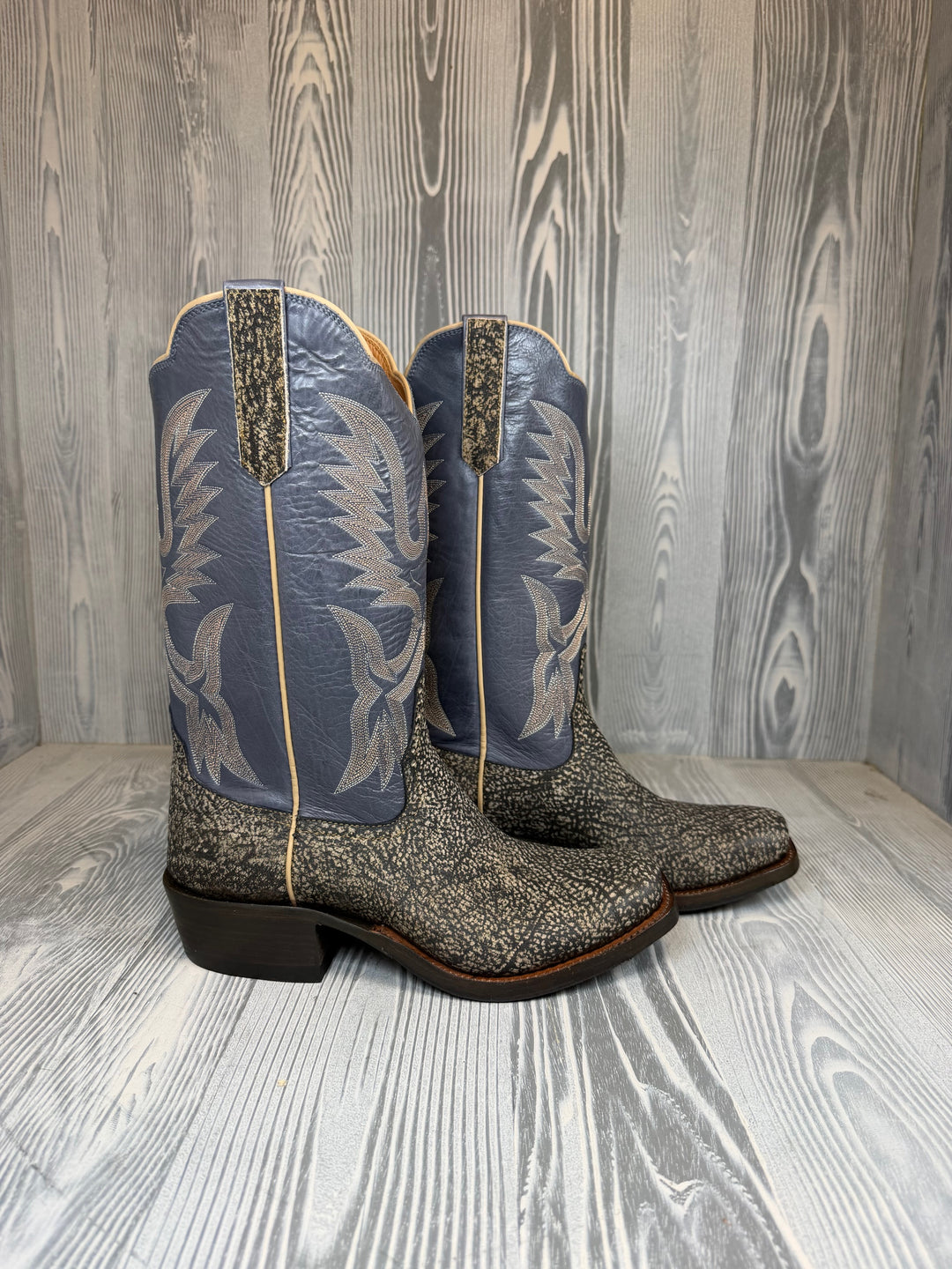 Men's Rios of Mercedes Antique Saddle Safari Giraffe with 13" Blue Slate Calf Tops - Style 91