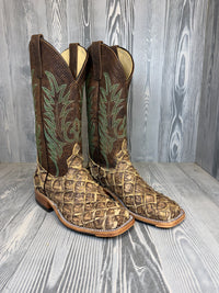 Men's Anderson Bean Saddle Rustic Big Bass with 13" Camel Chex Tops - Style 218