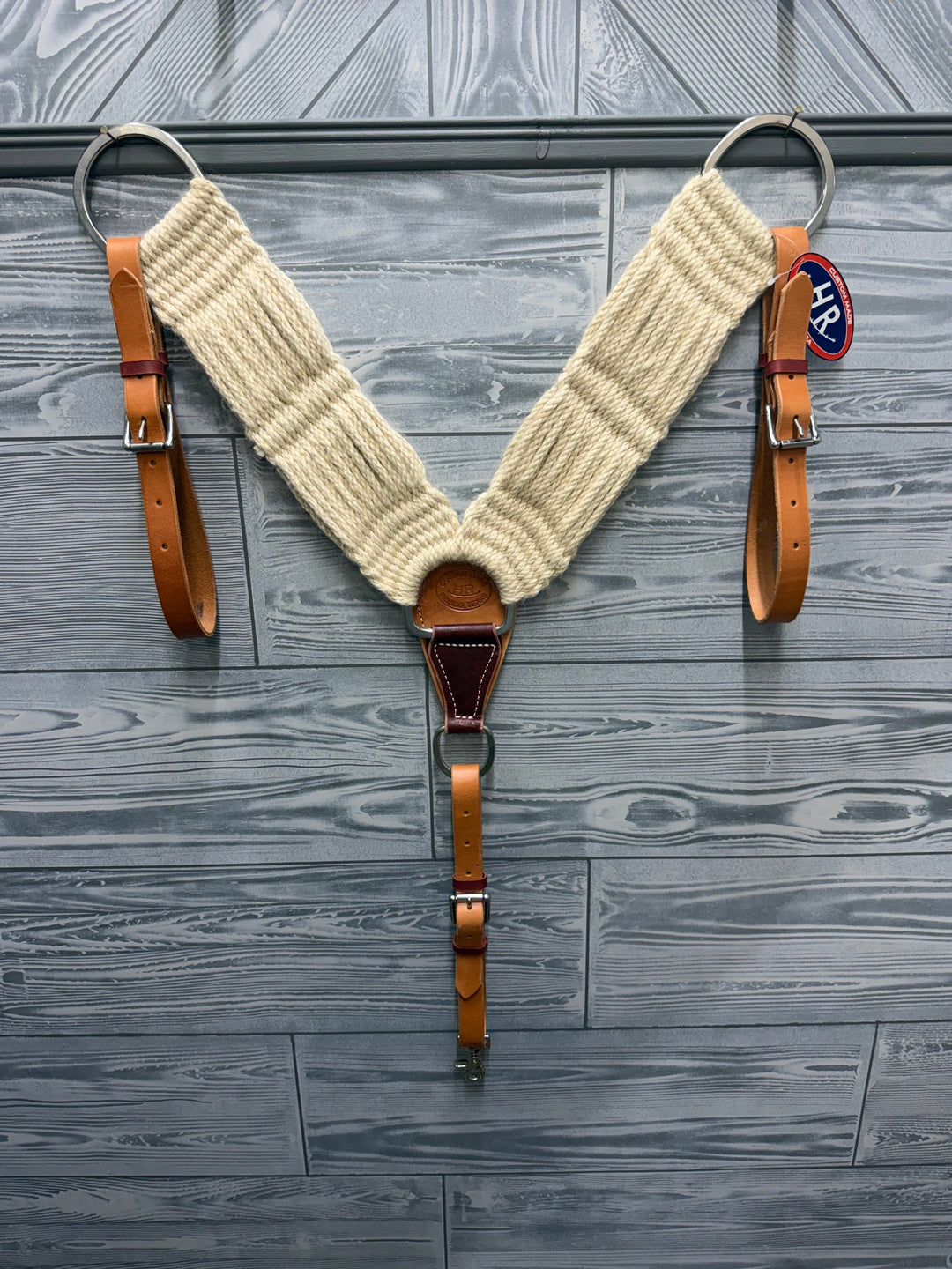 HR Saddles & Tack 27 Strand Mohair Roping Breast Collar with SS