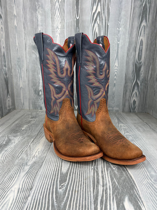 Men's Rios of Mercedes Saddle Elk Butt with 13" Blue Slate Calf Skin Tops - Style 104