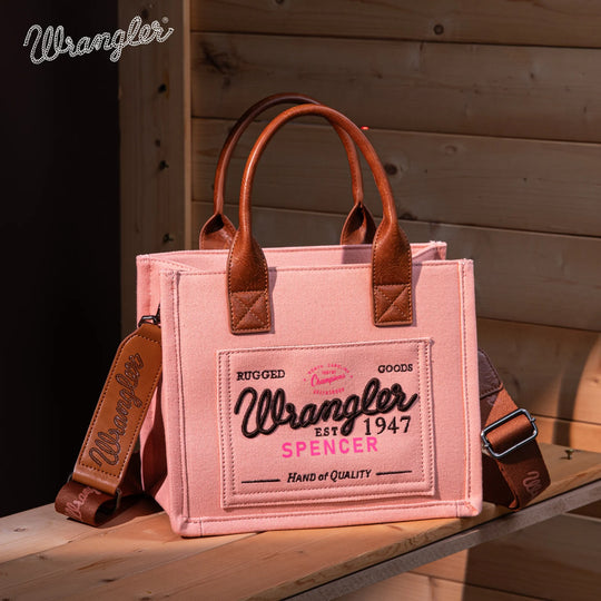 Vintage Wrangler Pink Canvas Tote Crossbody - WG136-8120SPK