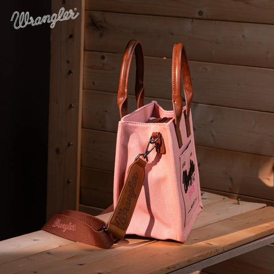 Vintage Wrangler Pink Canvas Tote Crossbody - WG136-8120SPK
