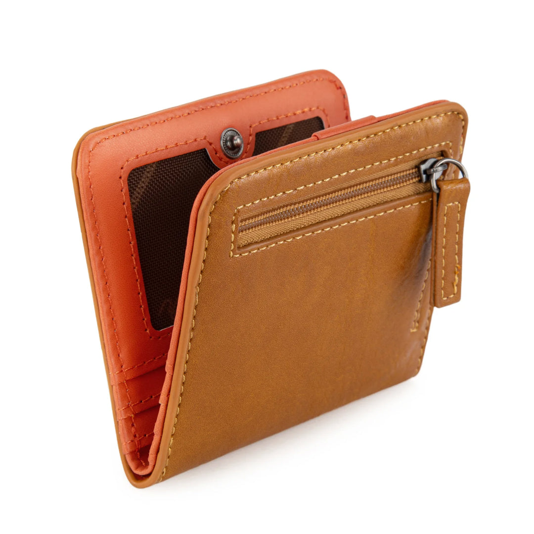 Wrangler Light Brown Small BI-Fold Wallet RFID Card Holder - WG202-W058BR