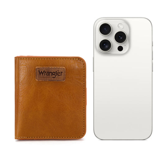 Wrangler Light Brown Small BI-Fold Wallet RFID Card Holder - WG202-W058BR