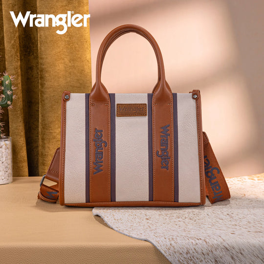 Wrangler Brown Color Block Tote/Crossbody - WG208-8120SBR