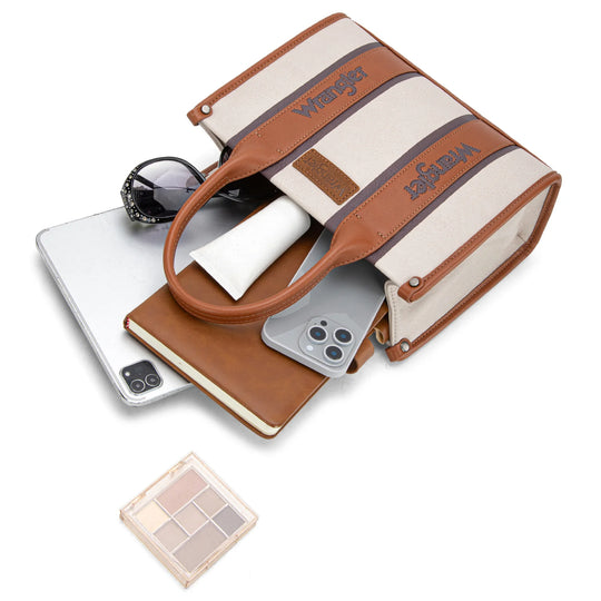 Wrangler Brown Color Block Tote/Crossbody - WG208-8120SBR