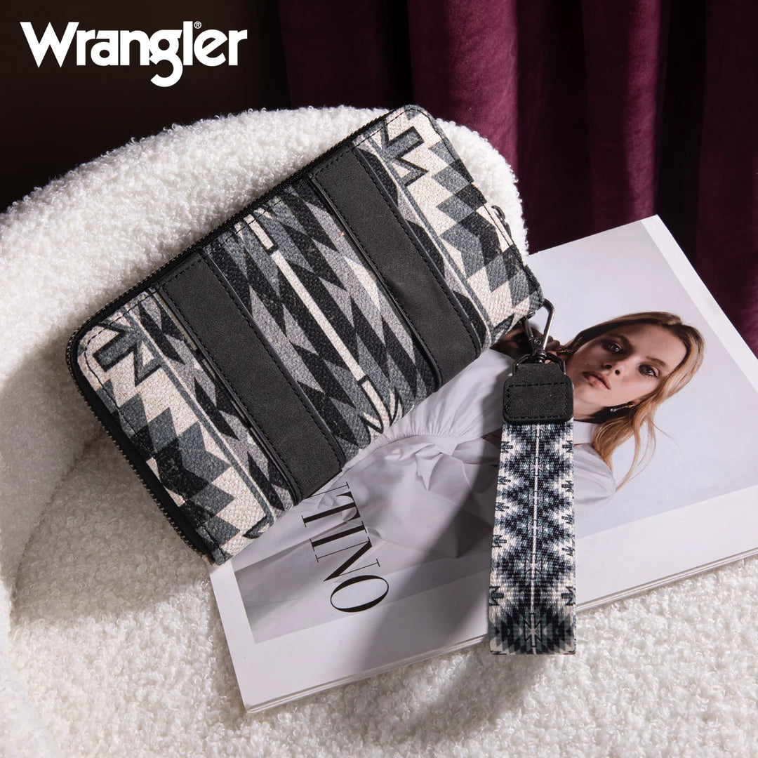 Wrangler Southwestern Black Art Print Wallet - WG2213-W006BK