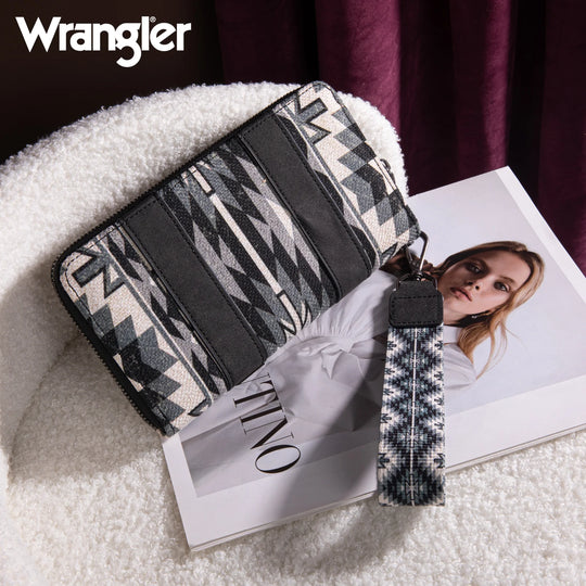 Wrangler Southwestern Black Art Print Wallet - WG2213-W006BK