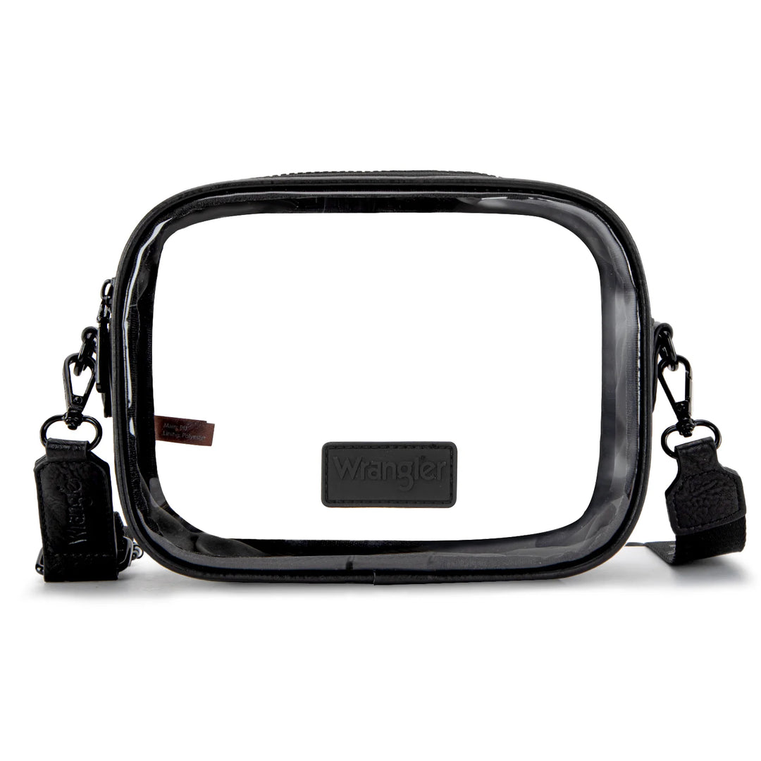 Wrangler Clear/Black Crossbody Bag/Stadium Bag - WG229-603BK