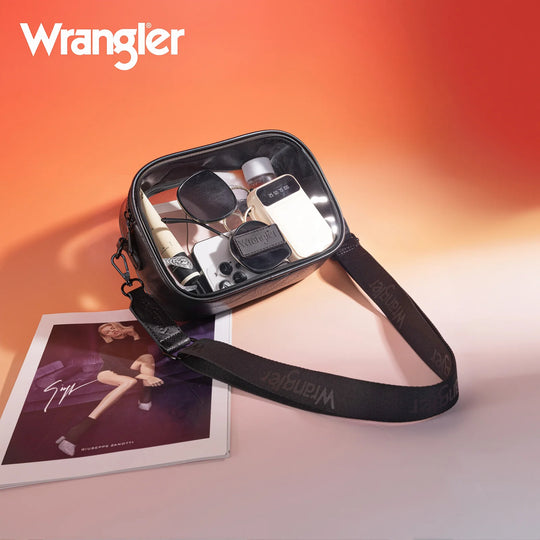 Wrangler Clear/Black Crossbody Bag/Stadium Bag - WG229-603BK