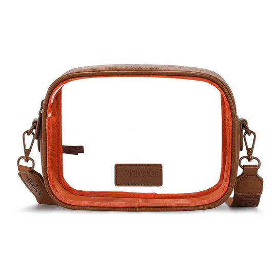 Wrangler Clear/Brown Crossbody Bag/Stadium Bag - WG229-603BR
