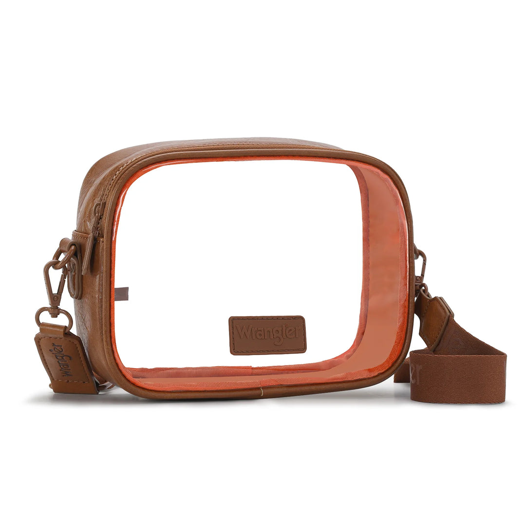 Wrangler Clear/Brown Crossbody Bag/Stadium Bag - WG229-603BR