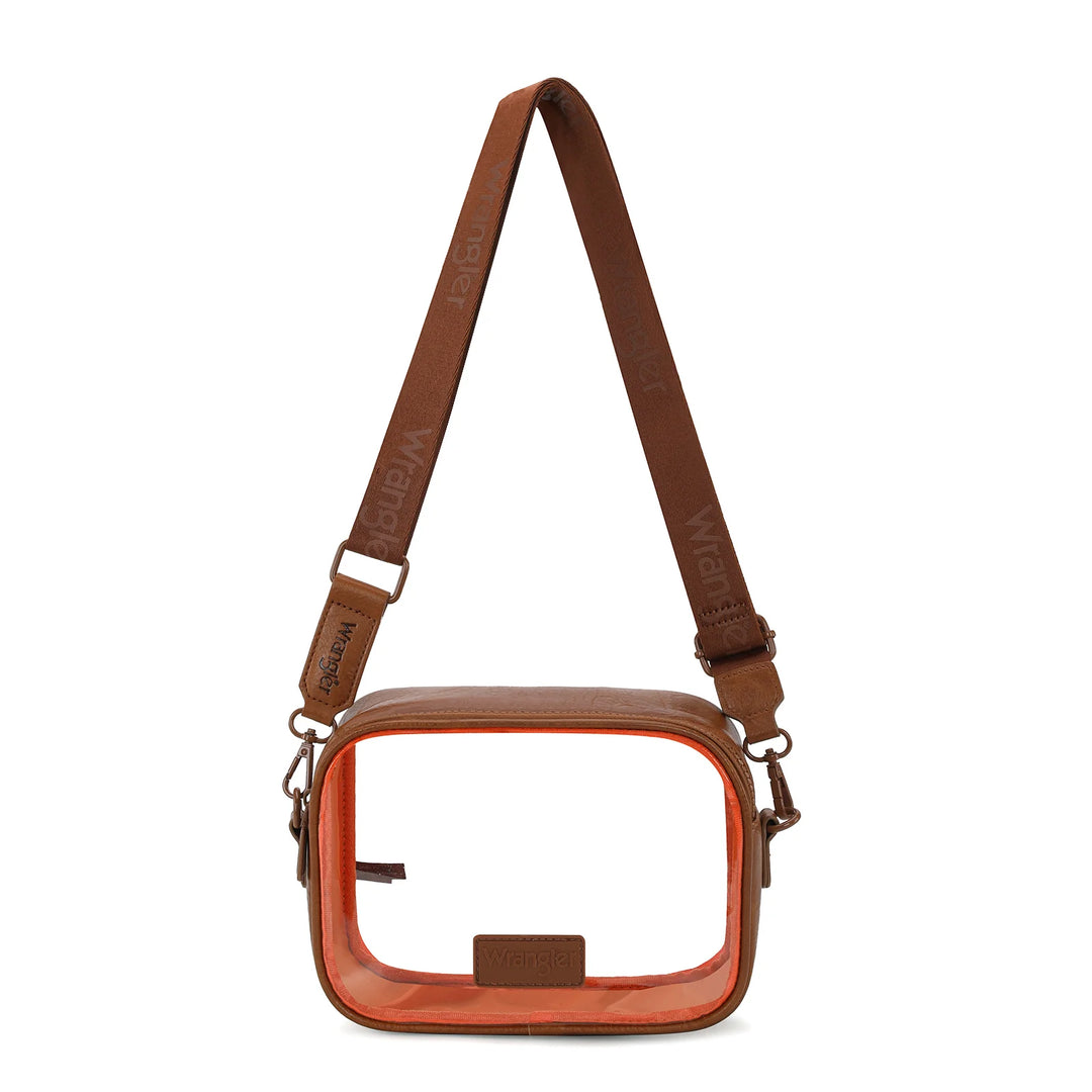 Wrangler Clear/Brown Crossbody Bag/Stadium Bag - WG229-603BR