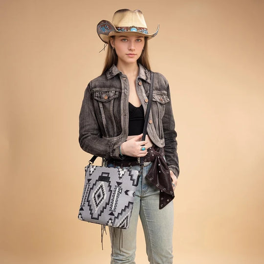 Wrangler Aztec Print Crossbody Bag - Black - WG261-2003BK
