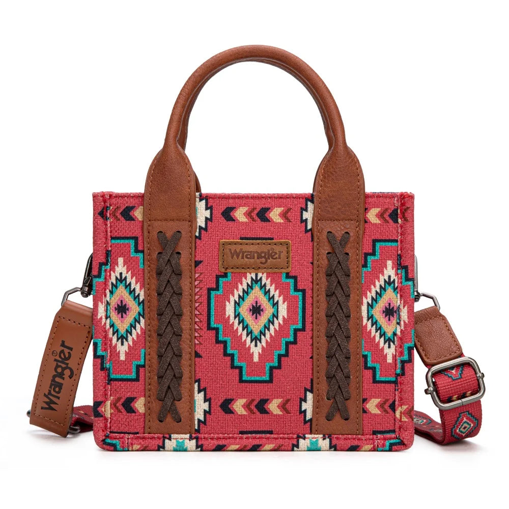 Wrangler Aztec Print Braided Detail Tote Bag - WG261-8866S