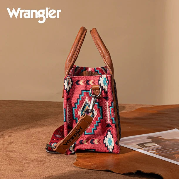 Wrangler Aztec Print Braided Detail Tote Bag - WG261-8866S