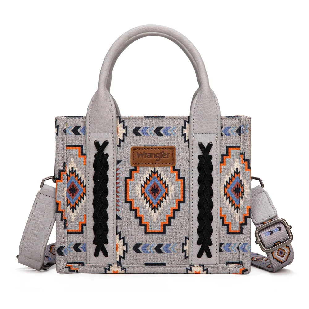 Wrangler Aztec Print Braided Detail Tote Bag - WG261-8866S