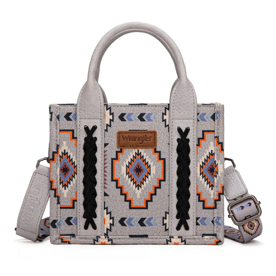 Wrangler Aztec Print Braided Detail Tote Bag - WG261-8866S