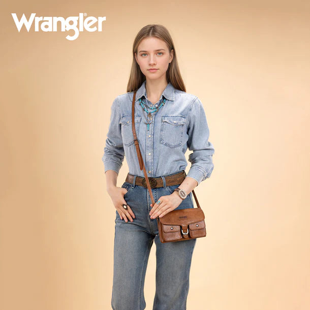 Wrangler Vintage-Inspired Brown Crossbody Bag - WG320-209BR