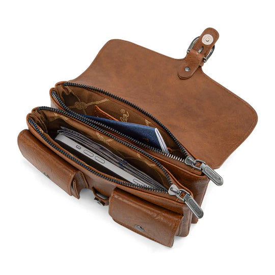 Wrangler Vintage-Inspired Brown Crossbody Bag - WG320-209BR