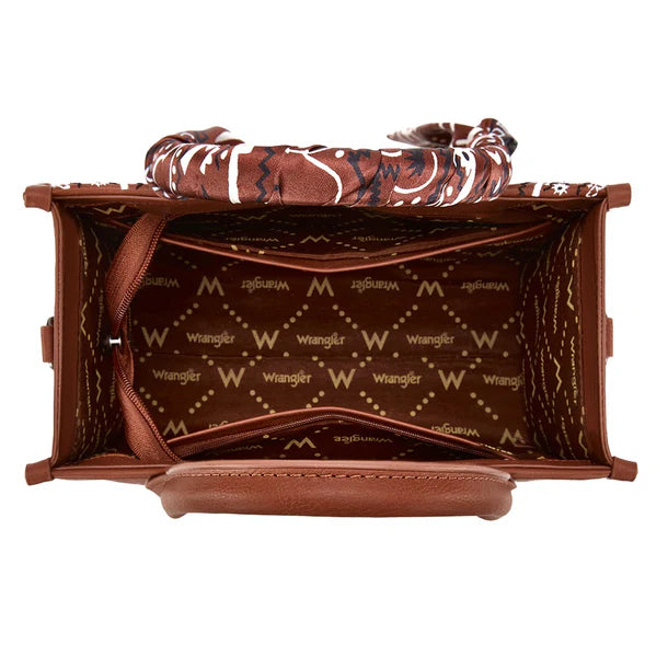 Wrangler Braided Paisley Bandana Tote Bag - WG331-8120SBR
