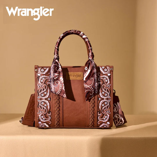 Wrangler Braided Paisley Bandana Tote Bag - WG331-8120SBR