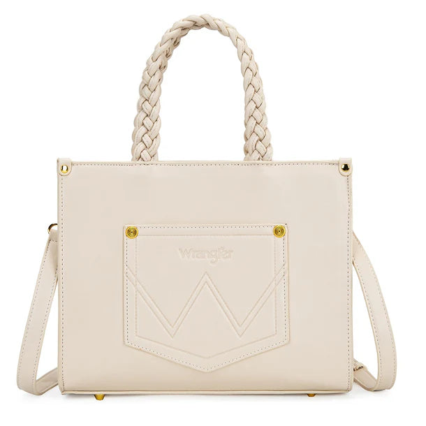 Wrangler Floral Print Tan Braided Tote Bag - WG438-8120TN
