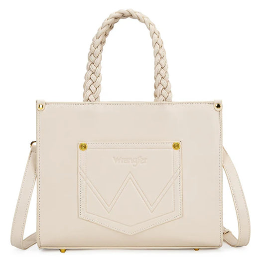 Wrangler Floral Print Tan Braided Tote Bag - WG438-8120TN