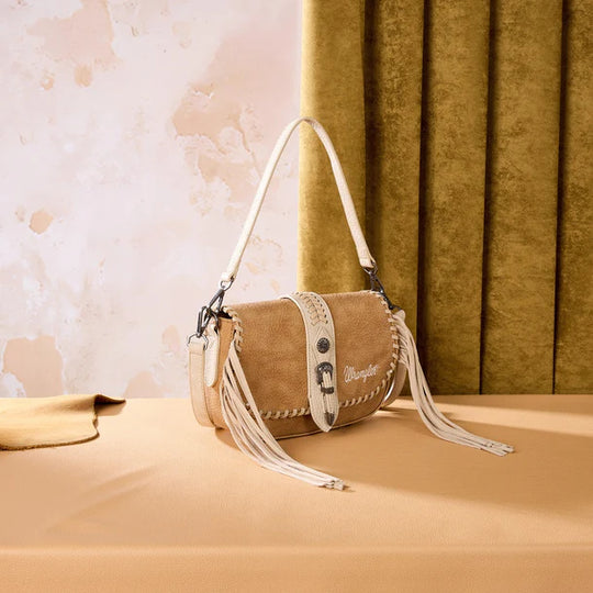 Wrangler Braided Tassel Saddle Crossbody Bag - WG454-2003BR