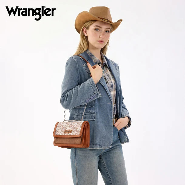 Wrangler Chic Lace Chain Shoulder Bag - WG-HB-455-2365-BR