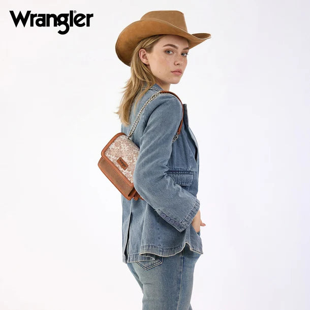 Wrangler Chic Lace Chain Shoulder Bag - WG-HB-455-2365-BR