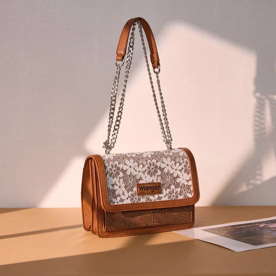 Wrangler Chic Lace Chain Shoulder Bag - WG-HB-455-2365-BR