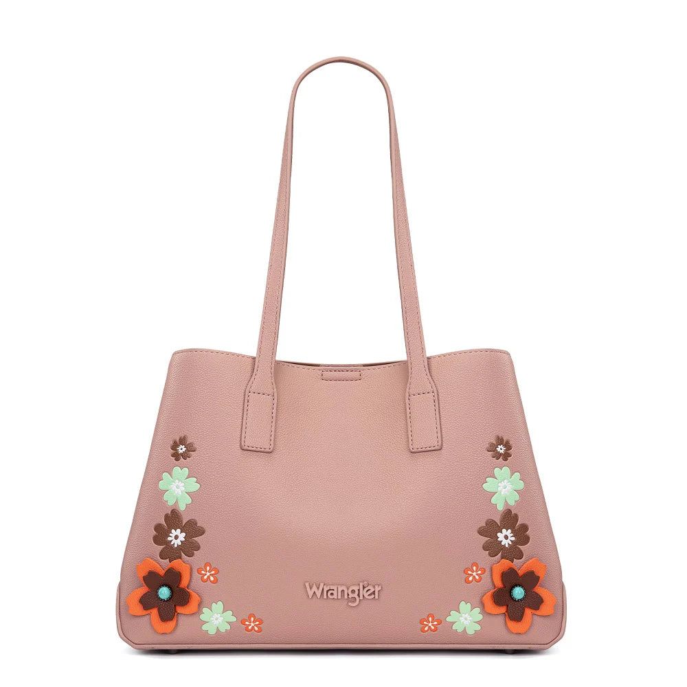 Wrangler Pink Floral Accent Tote Shoulder Bag - WG482-8130PK