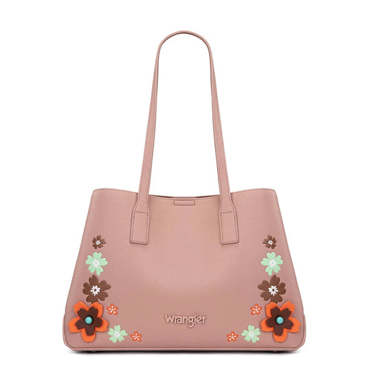 Wrangler Pink Floral Accent Tote Shoulder Bag - WG482-8130PK