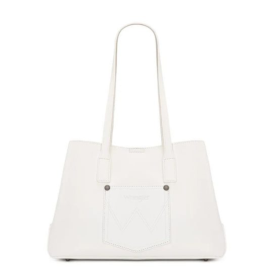 Wrangler White Floral Accent Tote Shoulder Bag - WG482-8130WT