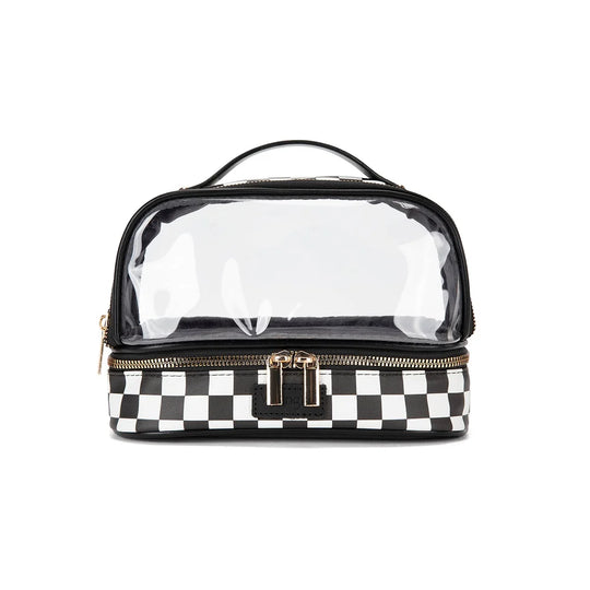 Wrangler Clear Top Double-Zip Cosmetic Pouch with Handle - WG545-9005