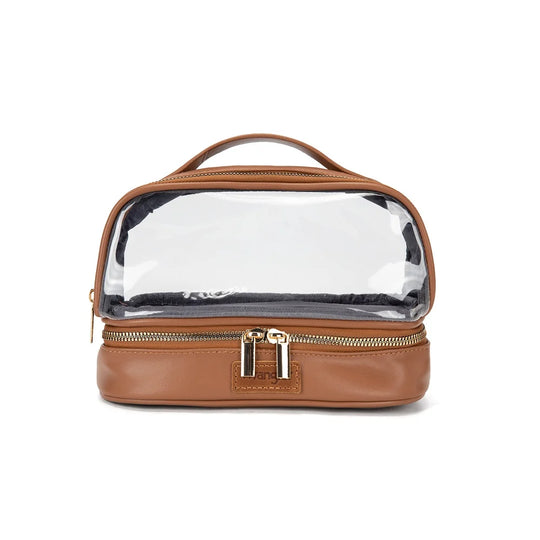 Wrangler Clear Top Double-Zip Cosmetic Pouch with Handle - WG545-9005