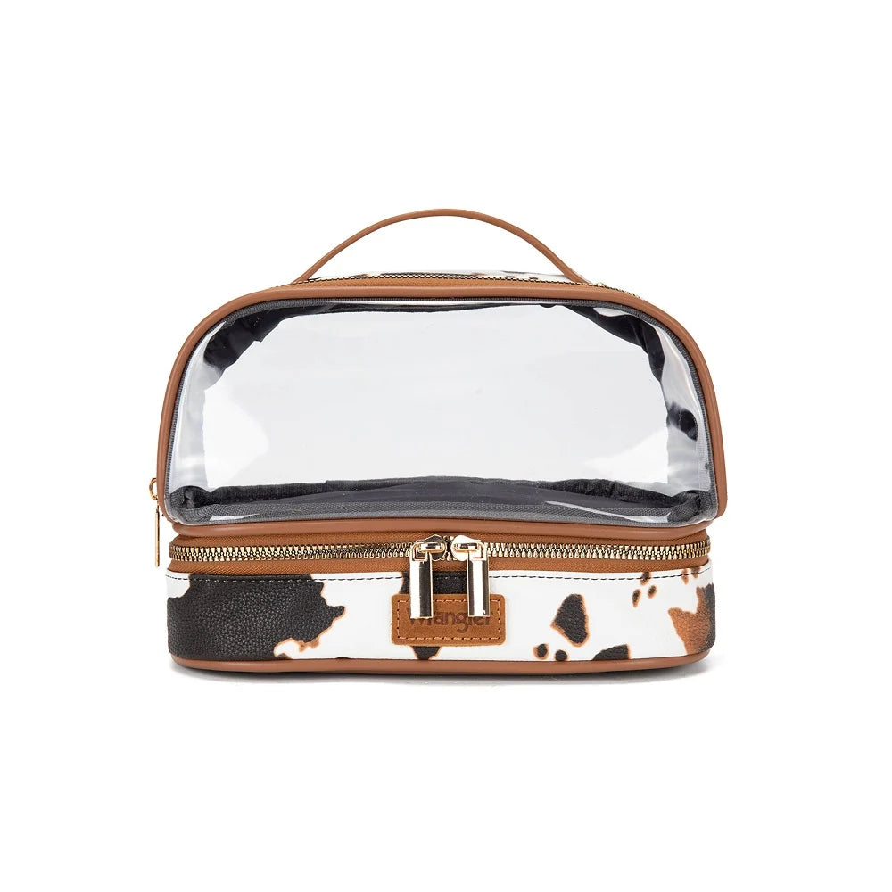 Wrangler Clear Top Double-Zip Cosmetic Pouch with Handle - WG545-9005
