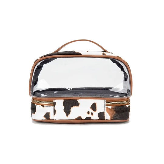 Wrangler Clear Top Double-Zip Cosmetic Pouch with Handle - WG545-9005