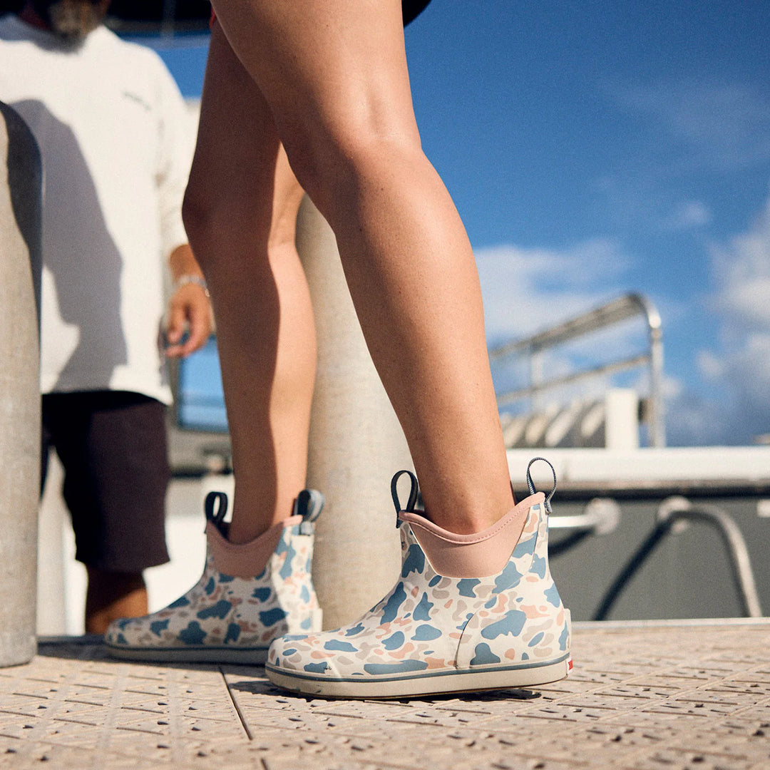 Ladies XTRATUF Ivory Duck Camo Ankle Deck Boot - XWAB4DC